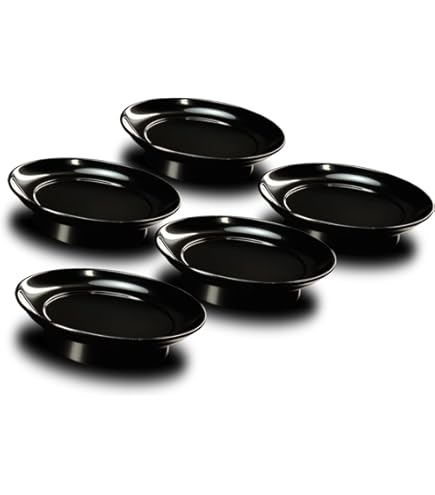 黒い漆器 菓子器 5枚セット Amazon.co.jp: 紀州のぬりもの 銘々皿 黒 5.0 千鳥 5枚 セット